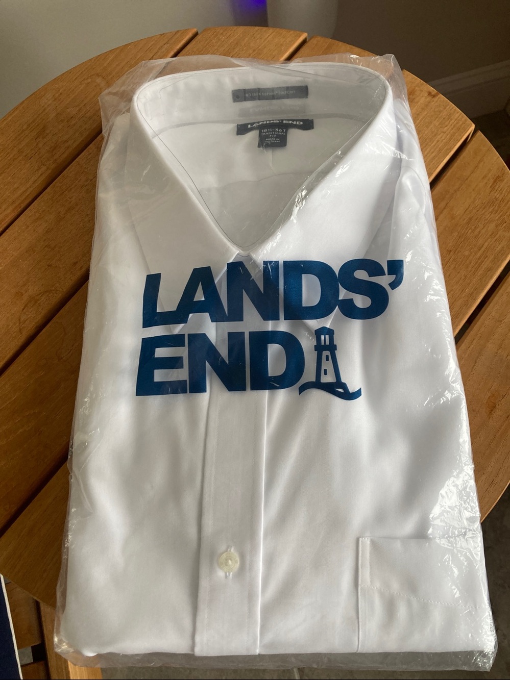 Lands' End Men's  White Dress Shirt